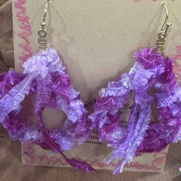 Hand crocheted boho earrings - Picture 6 of 9